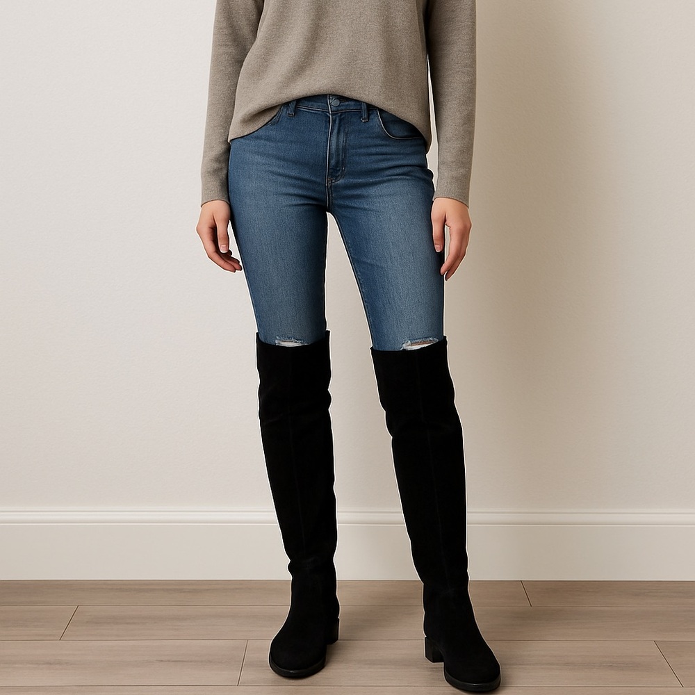 Vince Camuto Black Suede Over-the-Knee Boots | Size 7